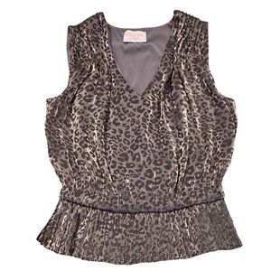 Talulah Kate Size Medium Sleeveless V-neck Elasticized Waist Pleated Peplum Hem